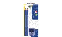 EBERHARD FABER Bleistift-Set TRI WINNER, 2B, blau, 3-teilig (58400135)