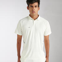 Men Cricket White Polo Shirt P 500 Polo Eco - XS