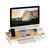 Relaxdays Monitorständer, PC Erhöhung aus Bambus und Eisen, für Monitor oder Laptop, ergonomischer Tischorganizer, weiß