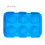 Relaxdays Eiswürfelform, 2er Set, 4,5 cm Kugeln, wiederverwendbar, aus Silikon, 6 einzelne Eiskugeln, Eisgießform, blau