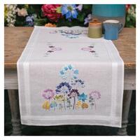 Embroidery Kit: Table Runner: Allium in Blue and Purple
