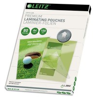 LEITZ Pochettes de plastification, 80 microns par face, format A4, boîte de 100, brillant, 74780000