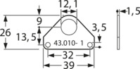 Befestigungsflansch, L 39 mm, für Ventile und andere Bauteile, 43.010-1