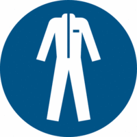 Sicherheitskennzeichnung - Schutzkleidung benutzen, Blau, 10 cm, Aluminium, 4 m