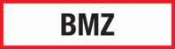 Brandschutzschild - BMZ, Rot/Schwarz, 5.2 x 14.8 cm, Folie, Selbstklebend, Text