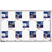 Schaukasten Pro 184x99x4,6cm silber mit Whiteboard für Innenbereich