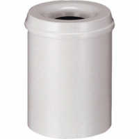 Papierkorb Metall 15l mit Löschkopf lichtgrau