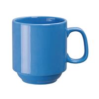 Olympia Heritage Stacking Mug in Blue Porcelain Microwave Safe 300ml - Pack of 6
