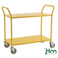 Kongamek two tier trolley, braked - yellow