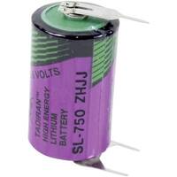 1/2 AA lítium elem, forrasztható, 3,6V 1100 mAh, forrfüles, 15 x 25 mm, Tadiran SL750PT