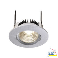 LED Deckeneinbauleuchte COB-68-350mA-RUND, stromkonstant, 6W, 4000K, 45°, silber gebürstet