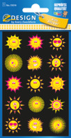Neon Sticker, Folie, Sonne, weiß, gelb, pink, 15 Aufkleber