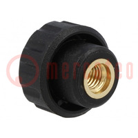 Knob; Ø: 16mm; Int.thread: M5; 6mm; H: 13mm; polyamide; knurled