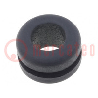 Grommet; Ømount.hole: 11mm; Øhole: 8mm; caoutchouc; black; -30÷90°C