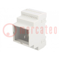 Behuizing: op DIN-rail; Y: 90mm; X: 52mm; Z: 65mm; polystyreen; grijs