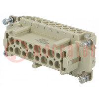Connector: HDC; contact insert; female; Han® Ex; PIN: 16; 16+PE