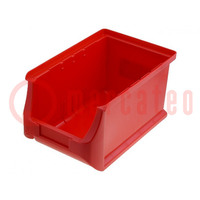 Pojemnik: kuweta; plastik; czerwony; 150x235x125mm
