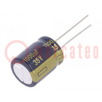 Kondensator: elektrolytisch; low ESR; THT; 1000uF; 35VDC; Ø16x20mm