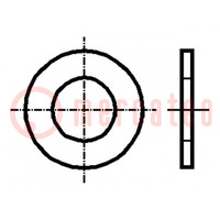 Ring; rond; M4; D=9mm; h=0,8mm; roestvrij staal A2; DIN 125A