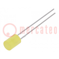 LED; 5mm; yellow; 70÷120mcd; 130°; Front: flat; 1.6÷2.4VDC