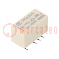 Relay: electromagnetic; DPDT; Ucoil: 24VDC; 2A; 0.5A/125VAC; PCB