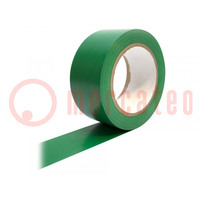 Tape: markerend; groen; L: 33m; W: 50mm; zelfklevend; Thk: 0,15mm