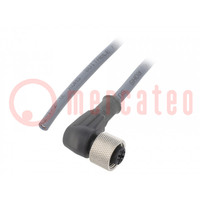 Connection lead; M12; PIN: 3; angled; 5m; plug; 250VAC; 2.7A; PUR