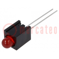 LED; dans un boîtier; rouge; 5mm; Nb.de diodes: 1; 20mA; 60°