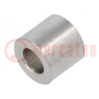 Spacer sleeve; 7mm; cylindrical; stainless steel; Out.diam: 8mm