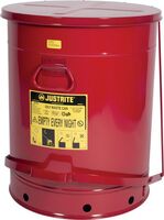 Sicherheitsabfallbehälter - Rot, 46 cm, Stahl, Galvanisiert, Mit Fußpedal