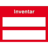 Inventaretiketten,schw 12Stk Bogen,Text:Inventar-Nr.-2Beschriftungsf 4x3cm Version: 03 - rot