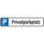 Parkplatzschild Symbol: P, Text: Privatparkplatz, Alu geprägt, Größe 52x11 cm