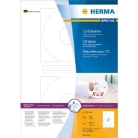 HERMA 4471 ÉTIQUETTES DE CD DIAMÈTRE 116 A4 200 PIÈCES BLANC