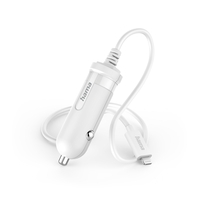 CHARGEUR DE VOITURE AVEC CONNECTEUR LIGHTNING, 5 W, 1,0 M, BLANC HAMA 00201607