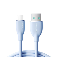 JOYROOM 3A USB-A TO USB-C COLOFUL SILICONE FAST CHARGING CABLE 1.2M - BLUE SA29-AC3B