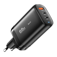 ESSAGER GAN CHARGEUR RAPIDE 65W POWER DELIVERY ET QUICK CHARGE ADAPTER NOIR ECT2CA-MYB01