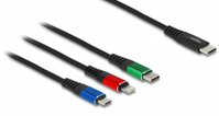 DeLOCK 86820 USB kábel 0,3 M USB 2.0 USB C USB C/Micro-USB B/Lightning Fekete, Kék, Zöld, Vörös