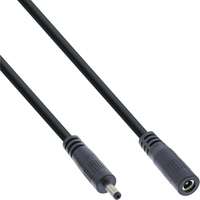 InLine DC extension cable, DC male/female 3.5x1.35mm, AWG 18, black 5m