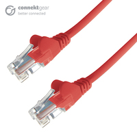connektgear 1m RJ45 CAT5e UTP Stranded Flush Moulded Network Cable - 24AWG - Red