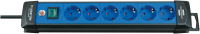 Brennenstuhl 1951360100 Overspanningsbeveiliging Zwart, Blauw 6 AC-uitgang(en) 3 m