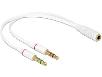 DeLOCK 65585 cable de audio 0,2 m 2 x 3.5mm 3,5mm Blanco