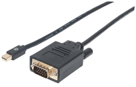 Manhattan Mini-DisplayPort 1.2a auf VGA-Kabel, Mini-DisplayPort 1.2a-Stecker auf VGA-Stecker, 1,8 m, schwarz
