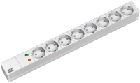 Bachmann 19'' 2m 8x Schuko H05VV-F 3G 1.50mm² power extension 8 AC outlet(s) Grey, Silver