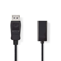 Nedis CCGB37150BK02 video átalakító kábel 0,2 M DisplayPort HDMI A-típus (Standard) Fekete