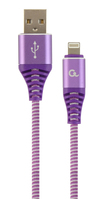 Gembird CC-USB2B-AMLM-1M-PW Lightning-kabel Paars, Wit