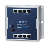 PLANET Industrial 8-Port 10/100/1000T Wall-mounted - Switch - Kupferdraht Unmanaged Blue, Grey