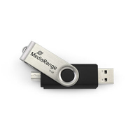 MediaRange MR932-2 USB flash meghajtó 32 GB USB Type-A / Micro-USB 2.0 Fekete, Ezüst