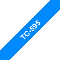 Brother TC-595 labelprinter-tape Wit op blauw