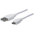 Manhattan Hi-Speed USB Micro-B Anschlusskabel, USB 2.0, Typ A Stecker - Micro-B Stecker, 480 Mbps, 1,8 m, weiß