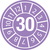 Brady 833990 etiqueta autoadhesiva Círculo Permanente Púrpura, Blanco 125 pieza(s)